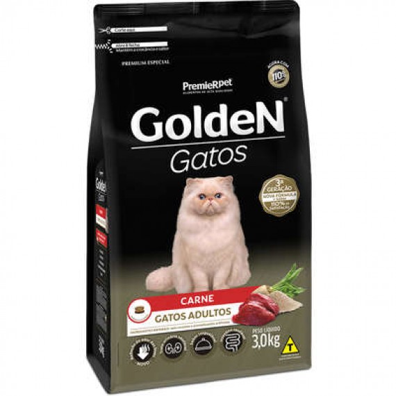 Ração Golden Premium Especial para Gatos Adultos Sabor Carne