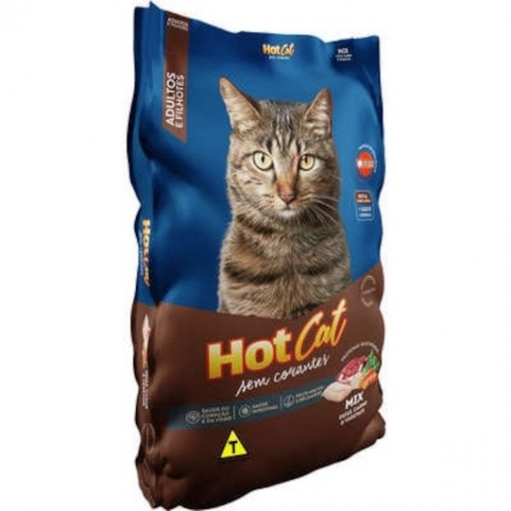 Ração HotCat Mix Premium Sem corantes para Gatos Adultos e Filhotes