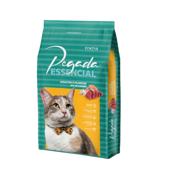  Ração Pegada Essencial Premium para Gatos Adultos e Filhotes Sabor Mix de Carne - 10,1 Kg