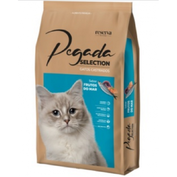  Ração Pegada Selection para Gatos Castrados Sabor Frutos do Mar - 10,1 Kg