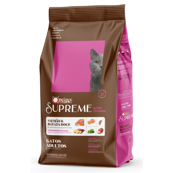 Ração Quatree Supreme Super Premium  para Gatos Adultos Sabor Salmão e Batata Doce 