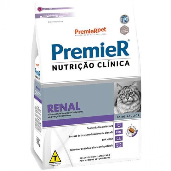 Ração Medicamentosa Premier Super Premium Nutrição Clínica Renal para Gatos Adultos