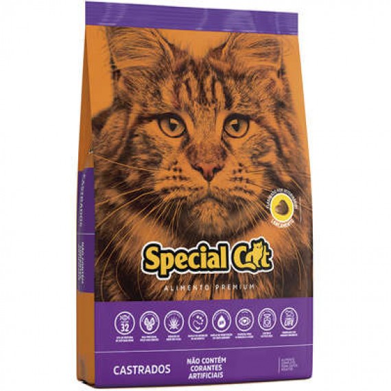  Ração Special Cat Premium para Gatos Adultos Castrados - 10,1 Kg