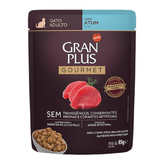 Ração Úmida GranPlus Sachê Sabor Atum para Gatos Adultos 