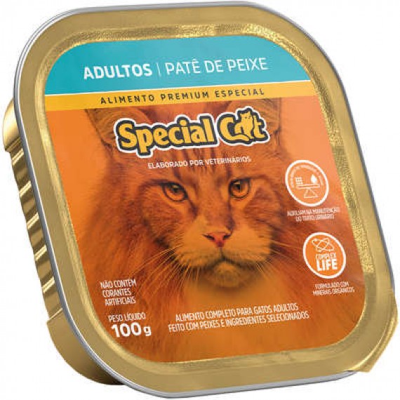 Ração Úmida Patê  sabor Peixe para Gatos Adultos da Special Cat