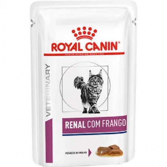 Ração Úmida Royal Canin Sachê Renal Frango para Gatos com Doença nos Rins - 85 g