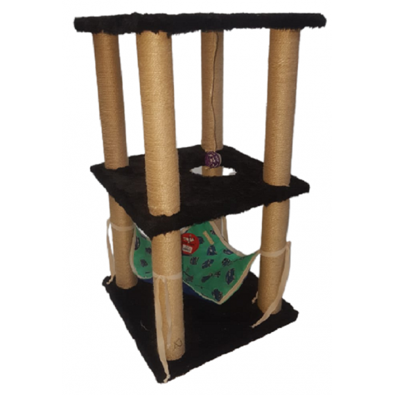 Brinquedo Arranhador com 3 Bases com Sisal e Carpete
