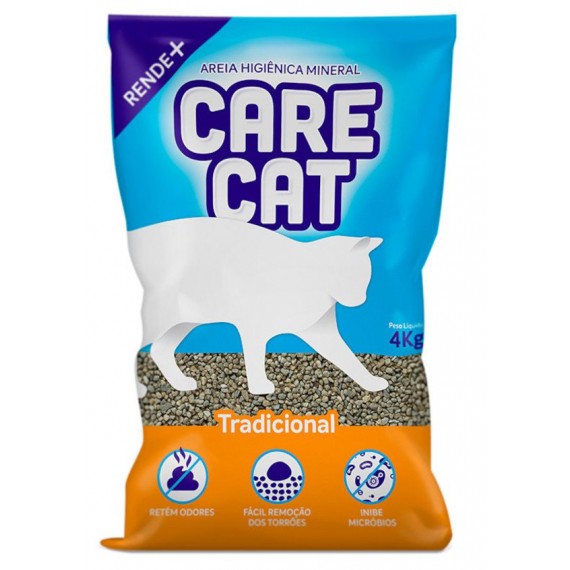 Areia Higiênica Mineral Care Cat Tradicional - 10Kg