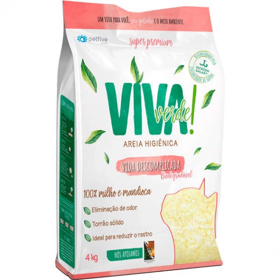 Areia Higiênica Viva Verde Vida Descomplicada Super Premium da Petfive - 4 Kg