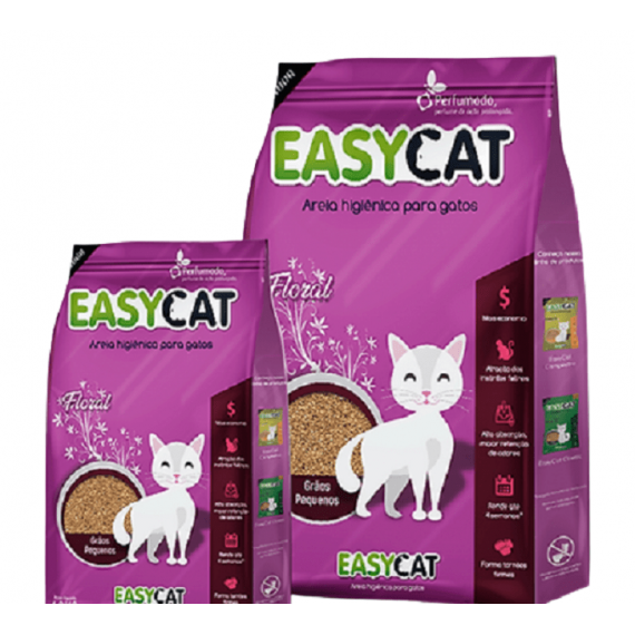 Areia Higiênica Easy Cat Floral Perfumada - 12 Kg