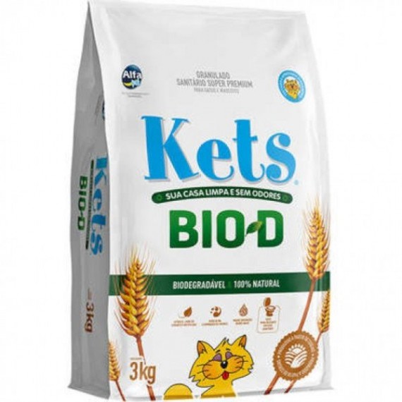 Granulado Sanitário Kets Bio-D Super Premium Para Gatos da Alfapet - 3 Kg