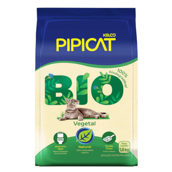 Granulado Sanitário Pipicat Bio Vegetal da Kelco - 1,8 Kg