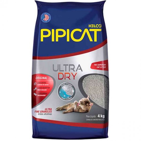 Areia Sanitária Pipicat Ultra Dry da Kelco  - 4 Kg