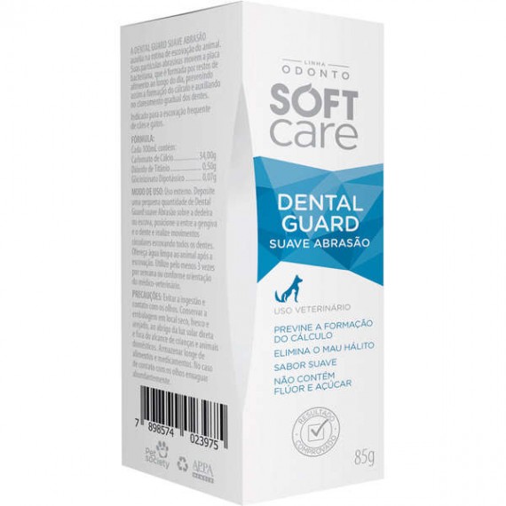 Dental Guard SOFT CARE Suave Abrasão da Pet Society - 85 g