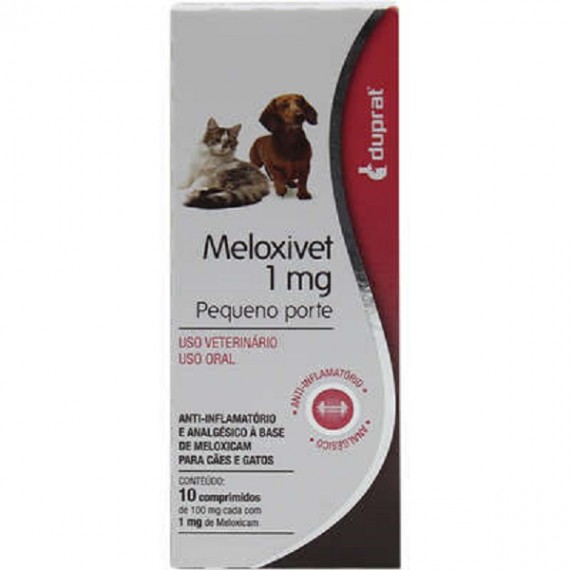 Analgésico e Anti-Inflamatório Meloxivet para Cães e Gatos da Duprat - 10 comprimidos