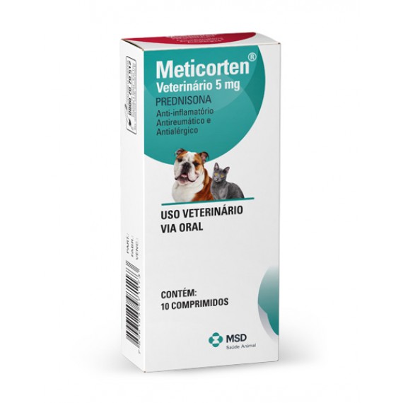 Anti-inflamatório Meticorten Veterinário da  Cepav 5mg - 10 comprimidos