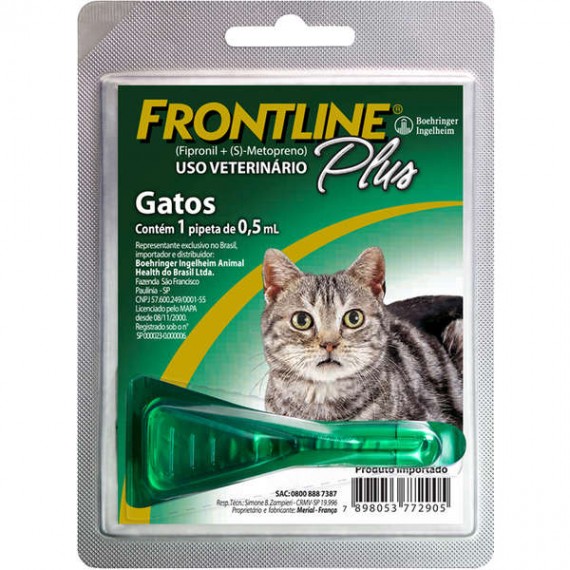 Antipulgas e Carrapatos Frontline Plus para Gatos até 10 Kg