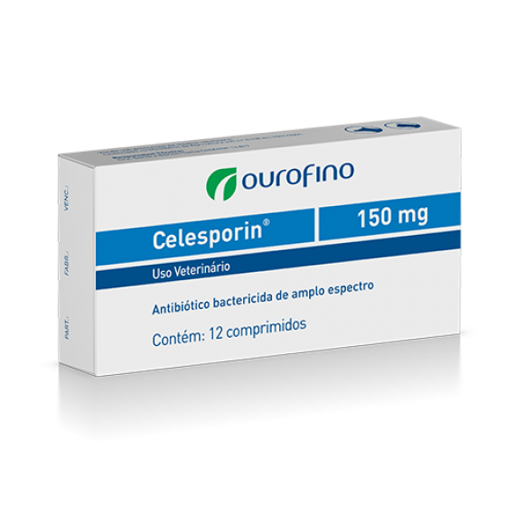 Antibiótico Ourofino Celesporin - 150 mg - Cartela com 12 comprimidos