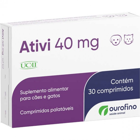Suplemento Alimentar Ativi 40 mg da Ourofino - 30 comprimidos