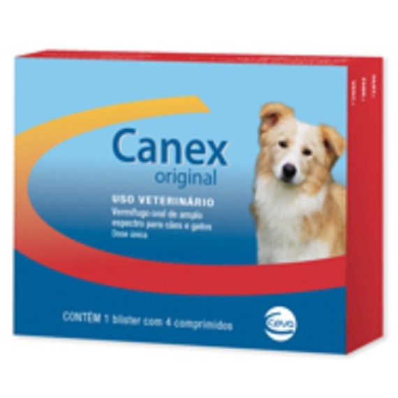 Vermifugo Canex Original da Ceva para Cães e Gatos - 4 Comprimidos