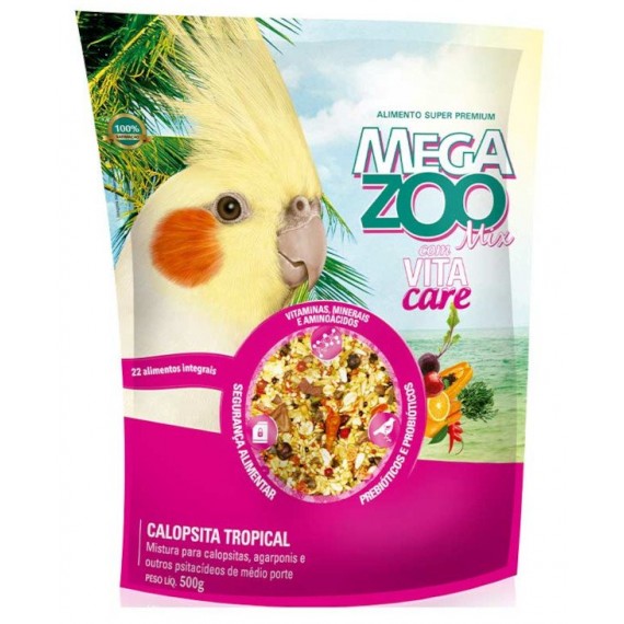 Ração MegaZoo Mix com Vita Care Calopsita Tropical - 500g