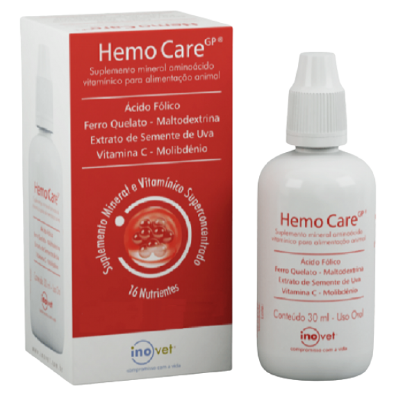 Hemo Care GP Suplemento Vitamínico Mineral Superconcentrado para Cães, Gatos, Aves e Roedores