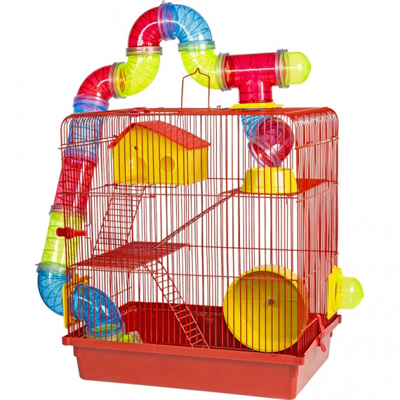 Gaiola Jel Plast Petroe 3 Andares Tubo Super Luxo para Hamster
